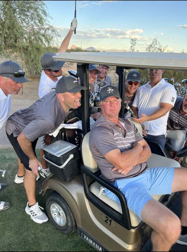 Nuckman, arms crossed in cart 21, moments after being asked for his $5 — JACK X, 2022