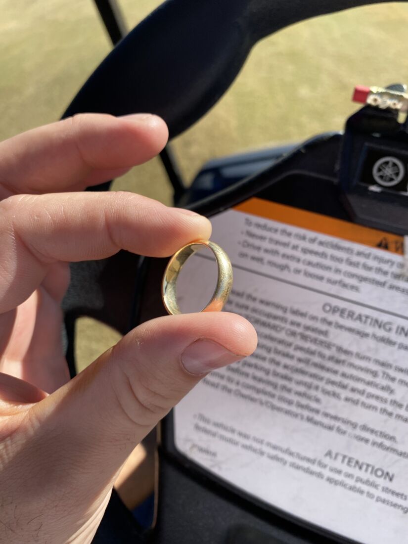 Tina's ring, found on the fairway